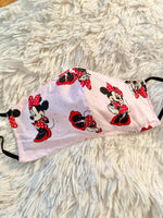 Pink Minnie Mouse Pindot Face Mask